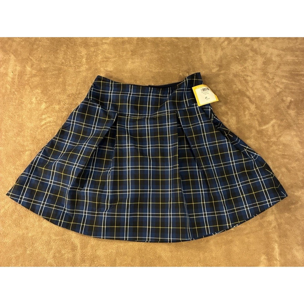 NWT Dennis Uniform Juniors Plaid Uniform Skirt Skort Blue Black 7 Preppy School